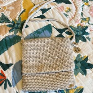 The Sak Cream Crochet Crossbody Bag